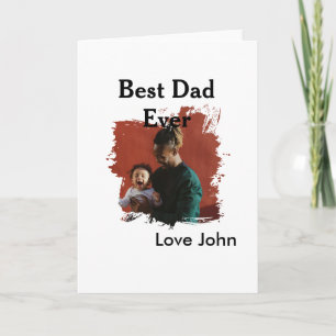 Best dad ever father's dad gift photo name simple card