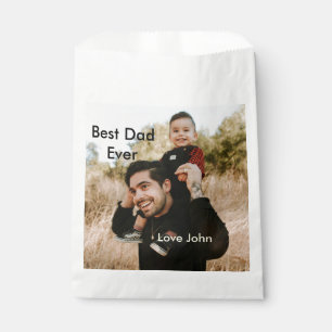 Best dad ever father's dad gift photo name simple favour bag