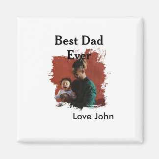 Best dad ever father's dad gift photo name simple  magnet