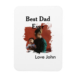 Best dad ever father's dad gift photo name simple magnet