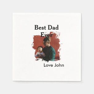 Best dad ever father's dad gift photo name simple napkin