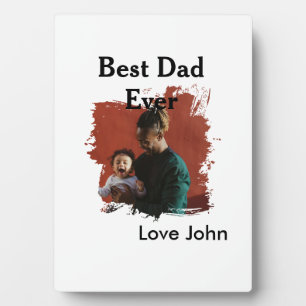 Best dad ever father's dad gift photo name simple plaque