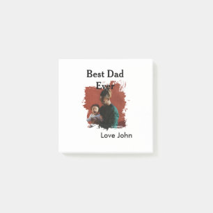 Best dad ever father's dad gift photo name simple post-it notes