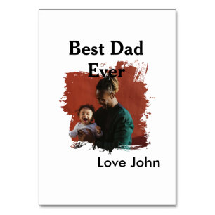 Best dad ever father's dad gift photo name simple table number