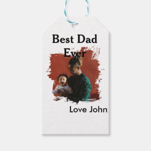 Best dad ever father's dad gift photo name simple tags