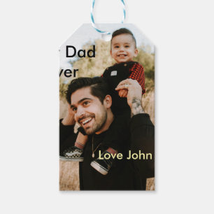 Best dad ever father's dad gift photo name simple tags