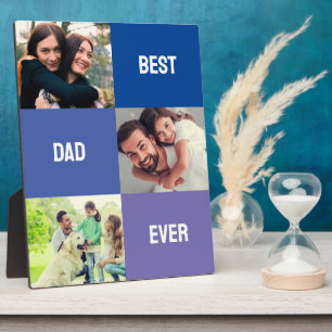 Best Dad Ever Fathers Day 3 Photo Collage Plaque
