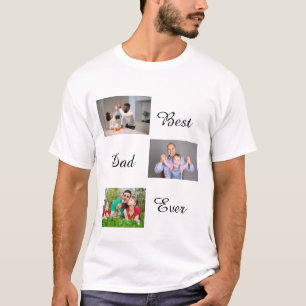 Best Dad Ever Father's Day 3 Photo Collage T-Shirt