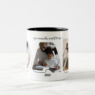 Best dad ever Father's Day 3 Photos Collage Plaque Two-Tone Coffee Mug