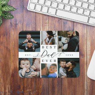 Best Dad Ever   Father's Day 6 Photo Collage Mouse Pad