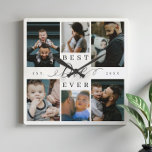Best Dad Ever | Father's Day 6 Photo Collage Square Wall Clock<br><div class="desc">Celebrate the timeless love and cherished memories of your family with our Best Dad Ever Photo Collage Wall Clock. This personalised wall clock is an ideal gift for Father's Day, birthdays, or any occasion that honours the special father in your life. Featuring a simple yet elegant photo collage grid, this...</div>