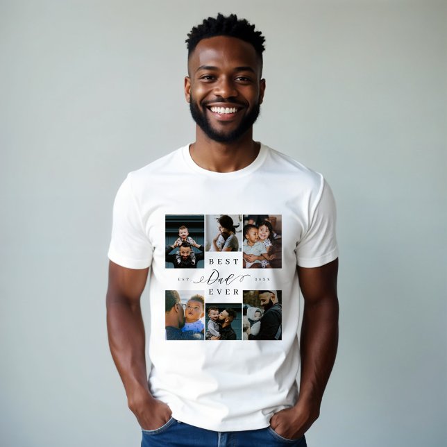 Best Dad Ever | Father's Day 6 Photo Collage Tri-Blend Shirt (Best Dad Ever | Father's Day 6 Photo Collage Tri-Blend Shirt)