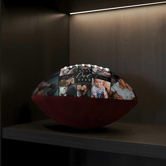 Best Dad Ever | Father's Day 8 Photo Collage Football (Best Dad Ever | Father's Day 8 Photo Collage Football)