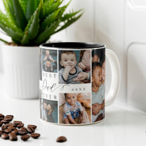 Best Dad Ever   Father's Day 8 Photo Collage Two-Tone Coffee Mug