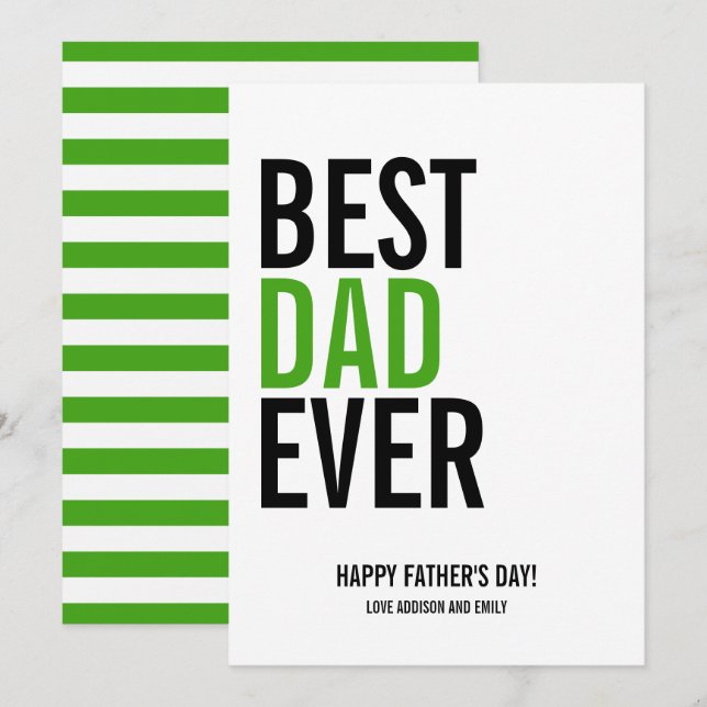 Best Dad Ever Father's Day Card (Front/Back)