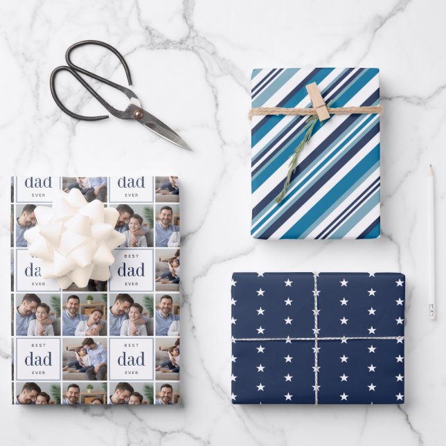 Best Dad Ever Father's Day Coordinating Wrapping Paper Sheet (Front)
