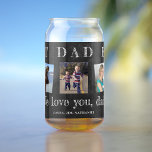 Best dad ever Father's Day custom photo collage Can Glass<br><div class="desc">Best dad ever bold white typography on dark grey charcoal chalkboard drinking glass - personalised Father's Day or birthday keepsake gift for daddy with your 5 photos,  your text,  and your signature.</div>