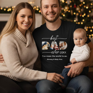 Best dad ever| Father's Day Dad Cut out Black T-Shirt