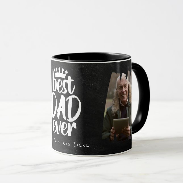 Best Dad Ever Father's Day Gift Black Coffee Mug (Front Right)