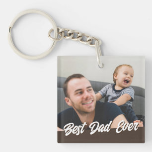 Best Dad Ever Fathers Day Gift Custom Photo Key Ring
