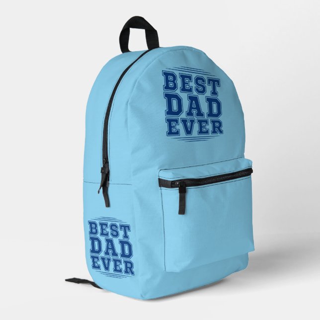 Best dad ever fathers day gift daddy present printed backpack (Back Corner Left)