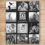 BEST DAD EVER Father's Day Instagram Photo Collage Fleece Blanket<br><div class="desc">This modern black and white Father's Day photo collage blanket is both masculine and cosy: BEST DAD EVER in bold typography with your own personalised message below alongside 11 of your favourite family moments. Great keepsake gift for your awesome husband or dad.</div>