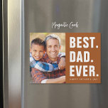 Best. Dad. Ever. Father's Day Magnetic Photo Card<br><div class="desc">Affordable custom printed Father's Day magnetic card personalised with your photos and text. This modern minimalist design features bold text that says "Best. Dad. Ever." or you can customise it with your own special message. Use the design tools to change the background colour, add more photos, edit the text and...</div>