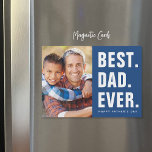 Best. Dad. Ever. Father's Day Magnetic Photo Card<br><div class="desc">Affordable custom printed Father's Day magnetic card personalised with your photos and text. This modern minimalist design features bold text that says "Best. Dad. Ever." or you can customise it with your own special message. Use the design tools to change the background colour, add more photos, edit the text and...</div>