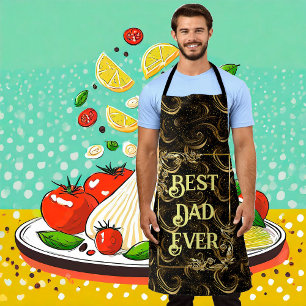 Best Dad Ever Father's Day Modern Gold Calligraphy Apron