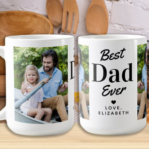Best DAD Ever Father's Day Personalised 2 Photo Coffee Mug