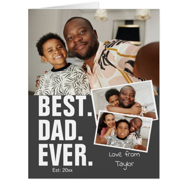 Best Dad Ever Fathers Day Personalised Card (Front)
