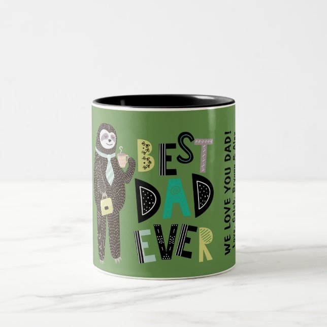 BEST DAD EVER Father's Day Personalised Custom Two-Tone Coffee Mug (Center)