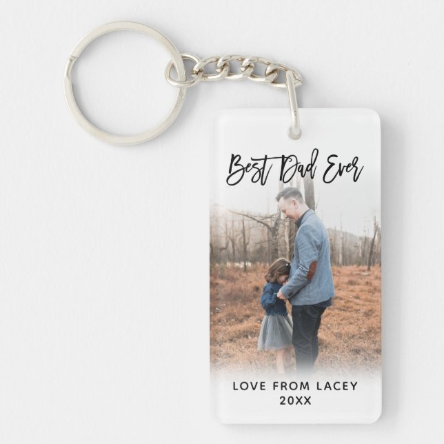 Best Dad Ever Father's Day Personalised  Photo Key Ring (Front)