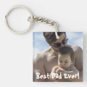 Best Dad Ever Father's Day Photo Acrylic Key Ring