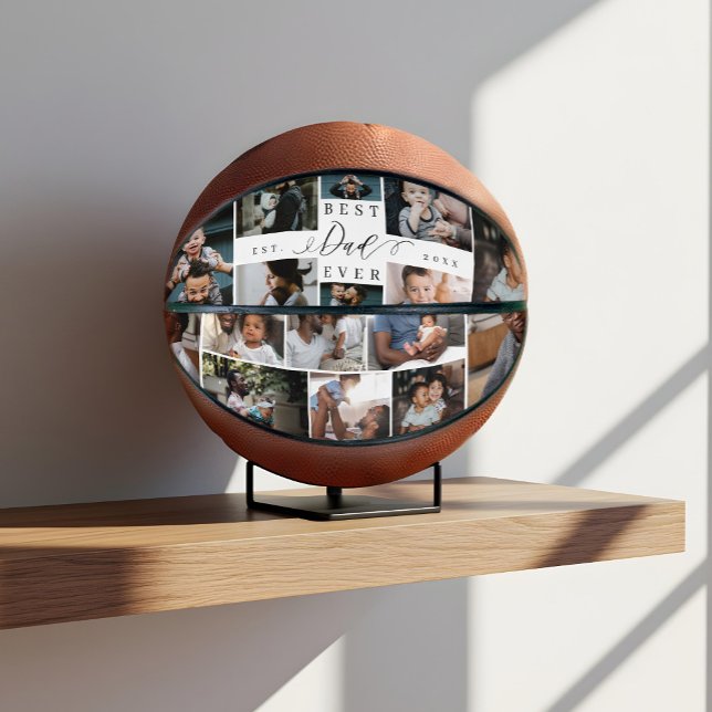 Best Dad Ever Father's Day Photo Collage  Basketball (Best Dad Ever Father's Day Photo Collage Basketball)