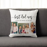 Best Dad Ever - Father's Day Photo Collage Cushion<br><div class="desc">Celebrate Father's Day with the Best Dad Ever Photo Collage Throw Pillow. This personalised keepsake features a beautifully arranged collage of cherished photos, capturing special moments with your dad. Crafted from high-quality materials, it adds a stylish and sentimental touch to any space, perfect for displaying on a bed or couch....</div>