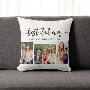 Best Dad Ever - Father's Day Photo Collage Cushion
