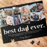 Best Dad Ever Father's Day Photo Collage Jigsaw Puzzle<br><div class="desc">This Father's Day, say it with a puzzle! Celebrate the world's best dad with our modern photo collage puzzle that captures your best family moments. Not just an activity, but a keepsake, featuring a heartfelt thank you note and your children's names. It's not just a gift, it's an expression of...</div>