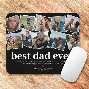 Best Dad Ever Father's Day Photo Collage Mouse Pad
