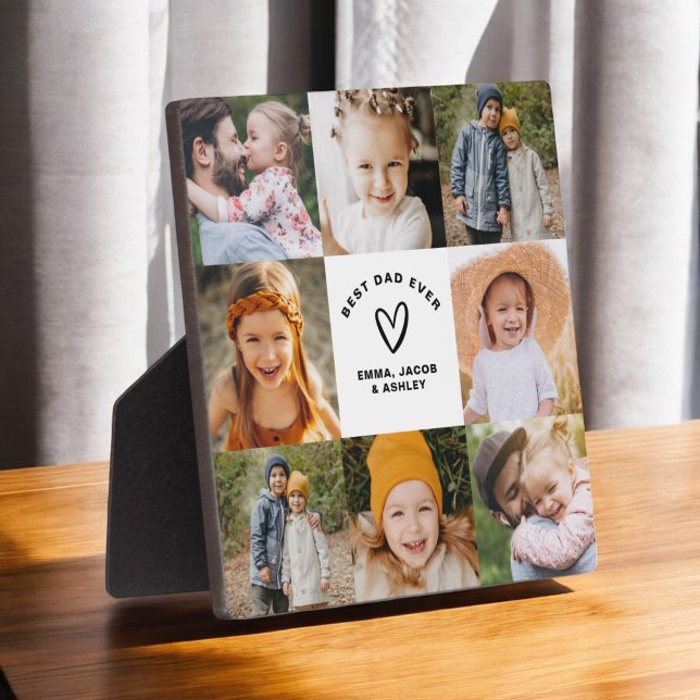 Best Dad Ever Father's Day Photo Collage  Plaque (Creator Uploaded)