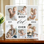 Best Dad Ever - Father's Day Photo Collage Plaque<br><div class="desc">Celebrate your dad with the "Best Dad Ever" Father's Day Photo Collage Plaque, a heartfelt tribute to the man who means the world to you. This beautifully crafted plaque features a high-quality, customisable photo collage, allowing you to showcase cherished memories and special moments. The collage is elegantly arranged around the...</div>