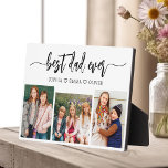 Best Dad Ever - Father's Day Photo Collage Plaque<br><div class="desc">Celebrate your dad with the "Best Dad Ever" Father's Day Photo Collage Plaque, a heartfelt tribute to the man who means the world to you. This beautifully crafted plaque features a high-quality, customisable photo collage, allowing you to showcase cherished memories and special moments. The collage is elegantly arranged around the...</div>