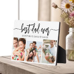Best Dad Ever - Father's Day Photo Collage Plaque<br><div class="desc">Celebrate your dad with the "Best Dad Ever" Father's Day Photo Collage Plaque, a heartfelt tribute to the man who means the world to you. This beautifully crafted plaque features a high-quality, customisable photo collage, allowing you to showcase cherished memories and special moments. The collage is elegantly arranged around the...</div>