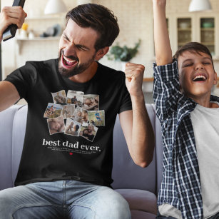 Best Dad Ever Father's Day Photo Collage T-Shirt