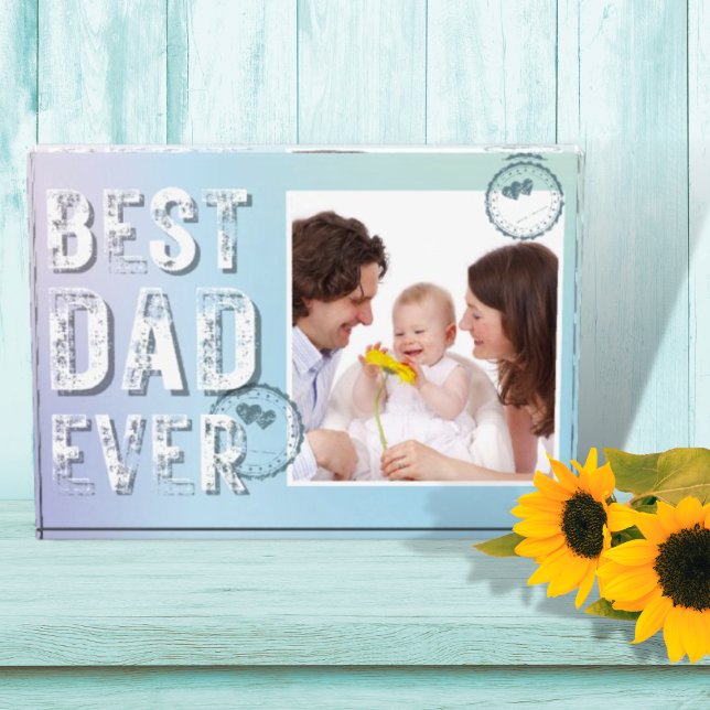Best Dad Ever Father's Day Photo Grunge Typography Block (Creator Uploaded)