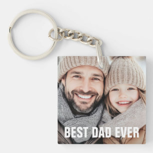 Best dad ever father's day photo key ring