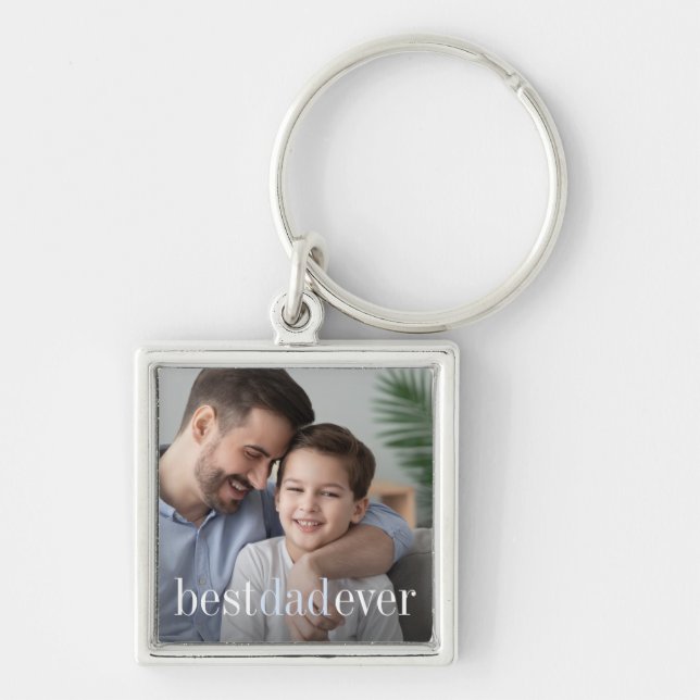 Best Dad Ever | Father's Day Photo Key Ring (Front)