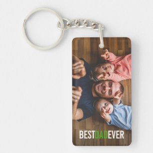 Best Dad Ever Father's Day Photo Keychain