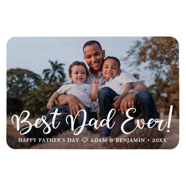 Best Dad Ever Father's Day Photo Magnet (Horizontal)