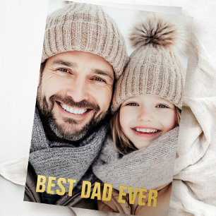 Best dad ever father's day photo modern real foil greeting card